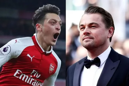 Mesut Ozil brinca com Leo DiCaprio após a piada do ator sobre o Arsenal: Por que ele deveria saber?